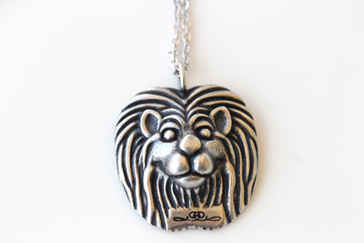 LION NECKLACE, Dainty Lion Necklace, Jewelry For Man , Unisex Necklace, Gold Or Silver Jewelry, Lion Coin Jewelry, Vintage Style Necklace