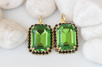 GREEN BLACK EARRINGS, Emerald Bridal Earrings, Olive Green Earrings, Classic Custom Earrings,Wedding Clip on Earrings, Drop or Post Earrings