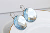 Light Blue Earrings, Leverback Drop Earrings, Aquamarine Earrings, Extra large Circle Earrings, Statement Bridal Simple Earrings, Gift Idea