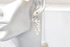 CRYSTAL DROP EARRINGS, White Clear Silver Earrings, Brides Bridal Wedding jewelry, Cluster Dangle Earrings, Evening Art Deco Earrings,Woman