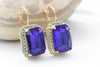 Royal Blue Earrings, Estate Turquoise jewelry, Large Turquoise earrings, Women Blue earrings, Vintage style earrings, Dark Sapphire Earrings