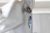 NAVY BLUE EARRINGS, Huge Statement Blue Earrings, Wedding Dark Blue Long Earrings, Bridal Navy Blue Earrings, Mother Of The Brides Jewelry
