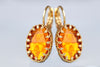 ORANGE EARRINGS, Hot Orange Earrings, Bridal Earrings, Wedding Summer Earrings, Simple Gold Orange Earrings, Crystal Earrings, Gift For Her
