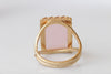 Rose Quartz Ring, Rectangular Light Pink Gemstone Ring, Gold Filled Women Ring, Real Stones rings, Wedding Large Stone ring, Gift For Her