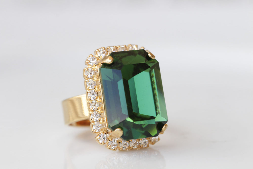 Buy Green Swarovski Zirconia Embellished Cocktail Ring by DIOSA PARIS  JEWELLERY Online at Aza Fashions.