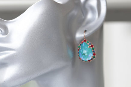 TURQUOISE EARRINGS, Red Green Blue Earrings, Colorful Earrings, Birthday Gift, Multicolor Drop Earrings,Teardrop Earrings,Gift For Christmas