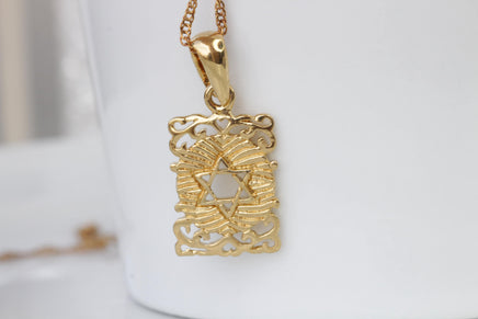 Star of David Necklace, Unisex Woman Or Man Necklace, Jewish Jewelry, Filigree Gold Necklace, Unique Magen David Necklace, Made From Israel