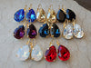 Clear Drop Earrings, Rhinestone Rebeka Earrings, Clear Teardrop Earrings, Bridal Clear Earrings, Bridesmaid Earrings, Clear Jewelry Gift