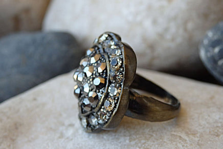 Jet Hematite Rebeka Ring