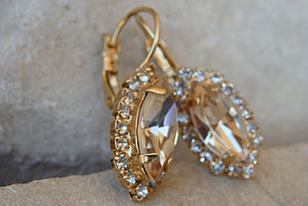 Jewelry Solid. Champagne Drop Earrings