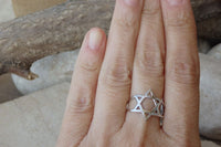 Jewish Star Of David Ring. 925 Sterling Silver Star Of David Ring. Hammered Magen David Ring. Judaica Jewelry. Silver Shield Of David Ring