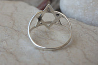 Jewish Star Of David Ring. 925 Sterling Silver Star Of David Ring. Hammered Magen David Ring. Judaica Jewelry. Silver Shield Of David Ring