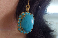 Large Genuine Turquoise Earring .turquoise Jewelry