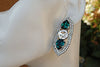Large Silver Emerald Earrings