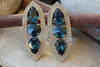 Large Rebeka Stud Earrings. Navy Blue Rebeka Studs. Montana Blue Earrings. Dark Blue Cocktail Earrings. Blue Navy Evening Earrings