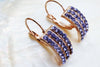 Lavender Earrings. Light Purple Earrings. Rebeka Crystal Purple Earrings