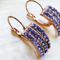 Lavender Earrings. Light Purple Earrings. Rebeka Crystal Purple Earrings