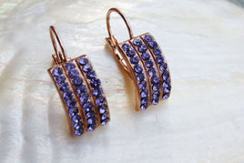 Lavender Earrings. Light Purple Earrings. Rebeka Crystal Purple Earrings