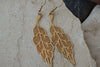 Leaf Gold Earrings. Every Day Jewelry. Simple Dangle Earrings For Bride. Wedding Classic Earrings. Bridesmaid Gift. Gold Ear Weights