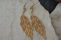 Leaf Gold Earrings. Every Day Jewelry. Simple Dangle Earrings For Bride. Wedding Classic Earrings. Bridesmaid Gift. Gold Ear Weights