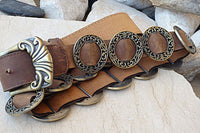 Leather Belt. Brown Leather Belt. Buckle Leather Belt For Women Leather Belt. Circle Metal Ornamented Belt. Womens Leather Belt. Boho Belt