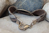 Leather Bracelet. Link Leather Bracelet. Mens Leather Bracelet. Texture Ornament Silver Brown Bracelet . Women Tiger Leather Bracelet.