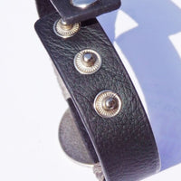 Leather Bracelet. Mens Leaher Bracelet . Unisex Leather Bracelet . Black Leather Bracelet. Women Coin Leather Bracelet. Silver And Leather