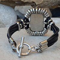 Leather Wristband. Surf Leather Bracelet