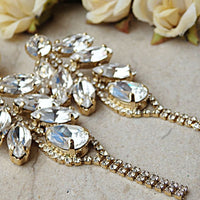 Leaves Earrings. Real Rebeka Earrings. Bridal Earrings.wedding Jewelry For Brides.stud Long Earrings.cluster Earrings.chandelier Earrings