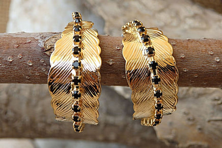 Leaves Hoop Earrings