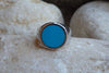 Light Blue Rounded Signet Ring. 925 Sterling Silver Signet Ring. Round Enamel Ring. Enamel Jewelry. Womens Mens Signet Ring. Unisex Ring