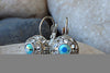 Light Blue Rebeka Crystal Drop Earrings. Halo Silver Rebeka Drop Earrings. Bridesmaid Jewelry Gift. Blue And Clear Crystal Earrings