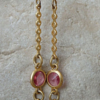 Light Pink Fuchsia Earrings. Rebeka Hook Earrings. Bar Earrings. Womens Earrings. Gold Long Earrings. Daily Jewelry.chanel Style Earring