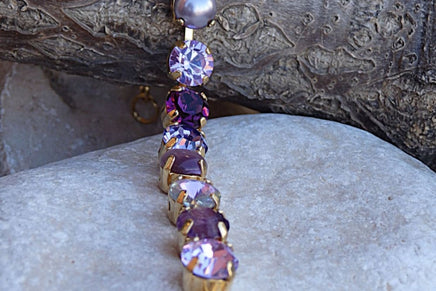 Lilac Purple Rebeka Tennis Bracelet. Pastel Color Rhinestone Elegant Bracelet.lavender Purple Adjustable Crystal Shiny Bracelet.gift Idea