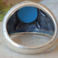 Lion Ring. Faith Ring. Statement Ring. Religious Ring. Zodiac Ring. Turquoise Ring. Kabbalah Ring. Silver Star Of David Ring. Jewish Jewelry