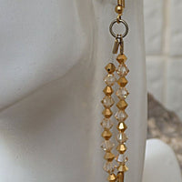Long Beads Earrings. Beaded Earrings. Champagne Earrings. Gold Beaded Earrings. Champagne And Gold Long Earrings. Rebeka Beads Earrings