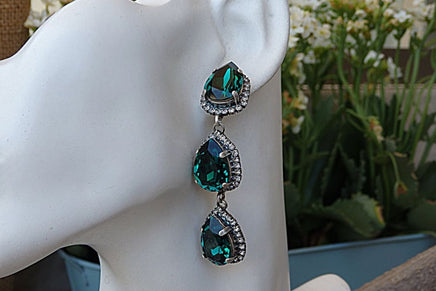 Long Emerald Earrings