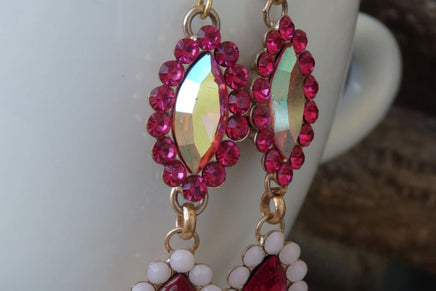 Long Fuchsia Earrings