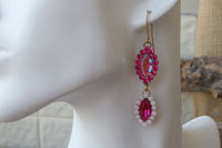 Long Fuchsia Earrings