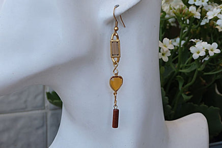 Long Heart Dangle Earrings