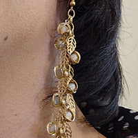Long Pearl Chandelier Bridal Earrings. Gold Leaf Pearl. Cluster Of Grapes Earrings. Wedding Statement Pearl Earrings. Wedding Leaf Jewelry