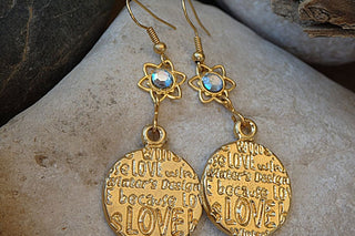 Love Gold Earrings. Crystal Dangle Earrings. Star Of David Earrings. Love Disc Earrings. Stamped Rounded Earrings. Drop & Dangle Earrings