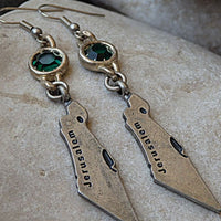 Map Of Israel Jewelry. Holy Land Earrings. Israel Map Earrings. Judaica Earrings. Jewish Jewelry. Jerusalem Engraved .green Silver Earrings.