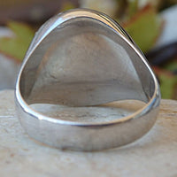 Men Signet Ring. Sterling Silver Ring. Enamel On Silver. Enamel Jewelry. Circle Ring. Black Silver Ring. Classic Rings For Him Her. Unisex