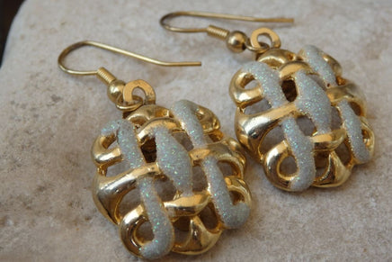 Mesh Gold Earrings. Classic Dangle Earrings For Bride. Bridal Jewelry. Grid Vintage Earrings. Bridesmaid Earrings Gift.trap Earrings For Her