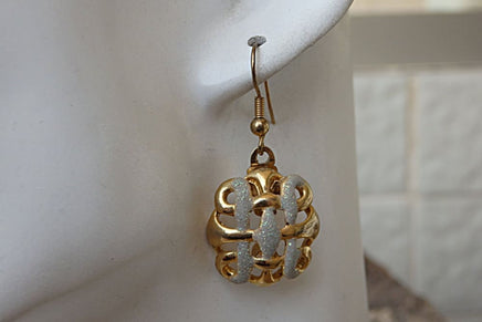 Mesh Gold Earrings. Classic Dangle Earrings For Bride. Bridal Jewelry. Grid Vintage Earrings. Bridesmaid Earrings Gift.trap Earrings For Her