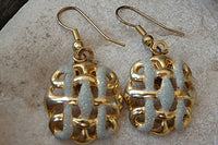 Mesh Gold Earrings. Classic Dangle Earrings For Bride. Bridal Jewelry. Grid Vintage Earrings. Bridesmaid Earrings Gift.trap Earrings For Her