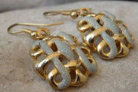 Mesh Gold Earrings. Classic Dangle Earrings For Bride. Bridal Jewelry. Grid Vintage Earrings. Bridesmaid Earrings Gift.trap Earrings For Her