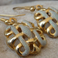 Mesh Gold Earrings. Classic Dangle Earrings For Bride. Bridal Jewelry. Grid Vintage Earrings. Bridesmaid Earrings Gift.trap Earrings For Her