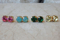 Minimalist Stud Earrings. Stone 4 Prong Earrings